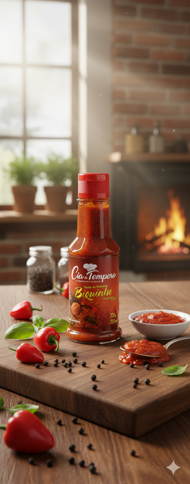 MOLHO DE PIMENTA BIQUINHO COM ERVAS 200ML CIA DO TEMPERO